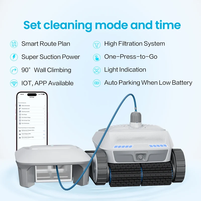 AIRROBO PC200 Cordless Swimming Pool Robot Automatic Climbing Wall Water Surface Smart Underwater Pool Robot Cleaner