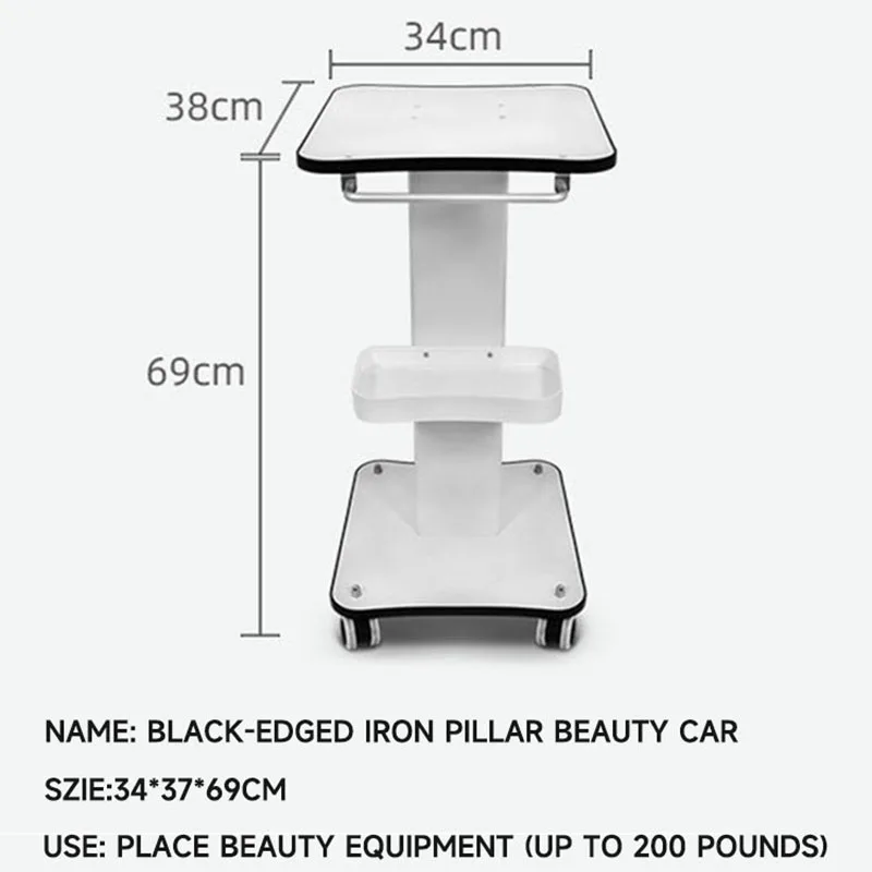 Standing Beauty Salon Trolley Cart with 4 Wheels Waterproof Plastic Material for Multipurpose Use in Living Room