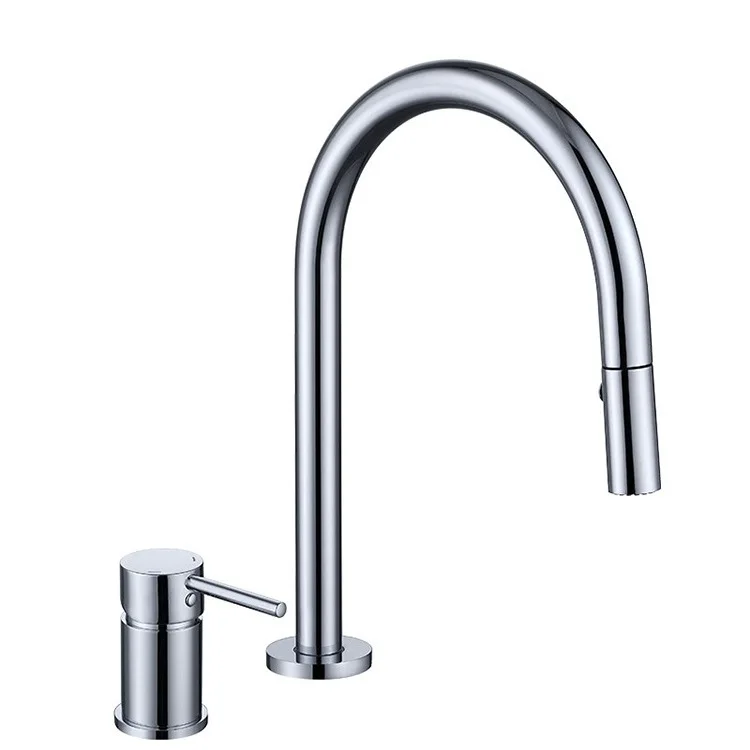 Bathroom Brushed Gold Basin Faucet Brass Pull Down Wash Sink Basin Mixer Tap Faucet