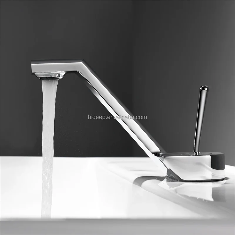 HIDEEP Brass Chrome/Black/Gold/Gray Modern Single Handle Single Hole Wall-Mounted Metered Bathroom Hot Cold Water Wash Faucet