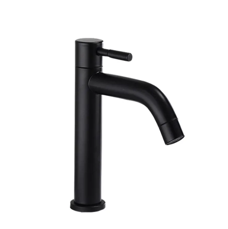Stainless Steel 304 Basin Faucet Single Cold Water Faucet Tap Single Handle Bathroom Wash Basin Faucet