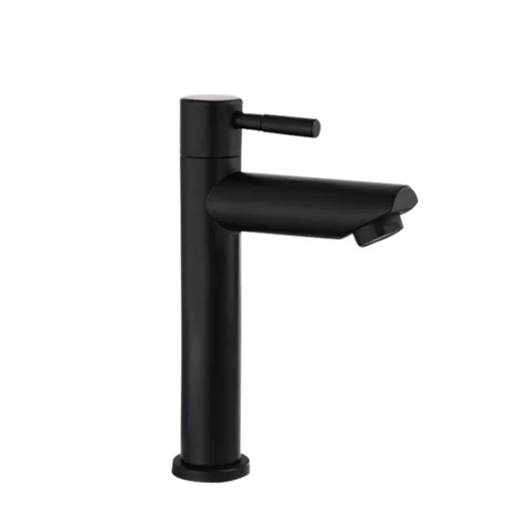 Stainless Steel 304 Basin Faucet Single Cold Water Faucet Tap Single Handle Bathroom Wash Basin Faucet