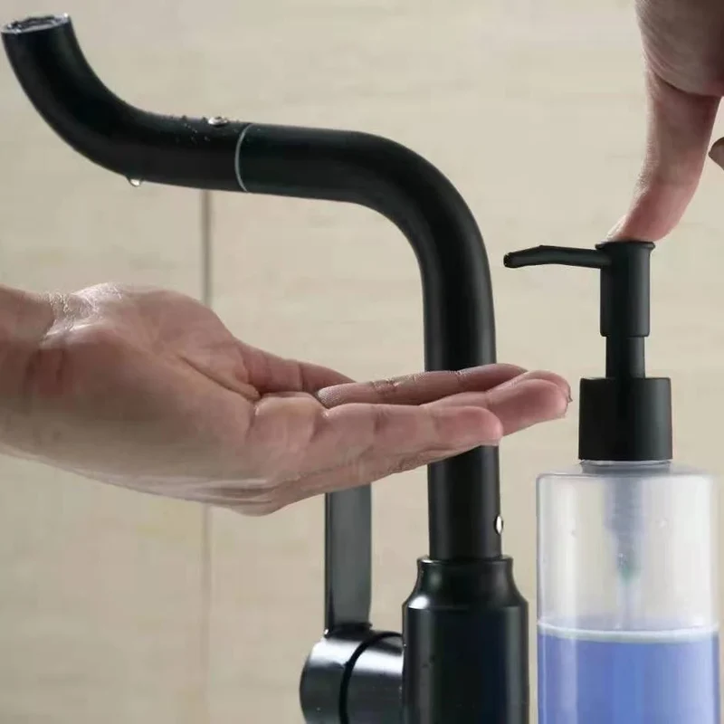 Foam Soap Dispenser Hotel Use Kitchen Sink Counter Press ABS Plastic Basin Faucet Factory Price