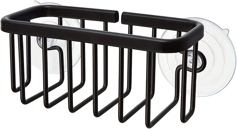 Kitchen Sink Sponge Holder Brush Holder Black Sink Storage Organizer Caddy