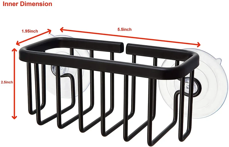 Kitchen Sink Sponge Holder Brush Holder Black Sink Storage Organizer Caddy
