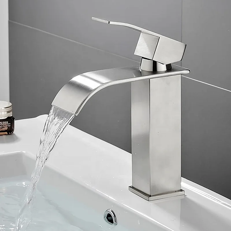 Modern Stainless Steel 304 Single-Hole Deck Cold Hot Water Basin Toilet Wash Bathroom Cabinet Hall Single Handle Metered Feature