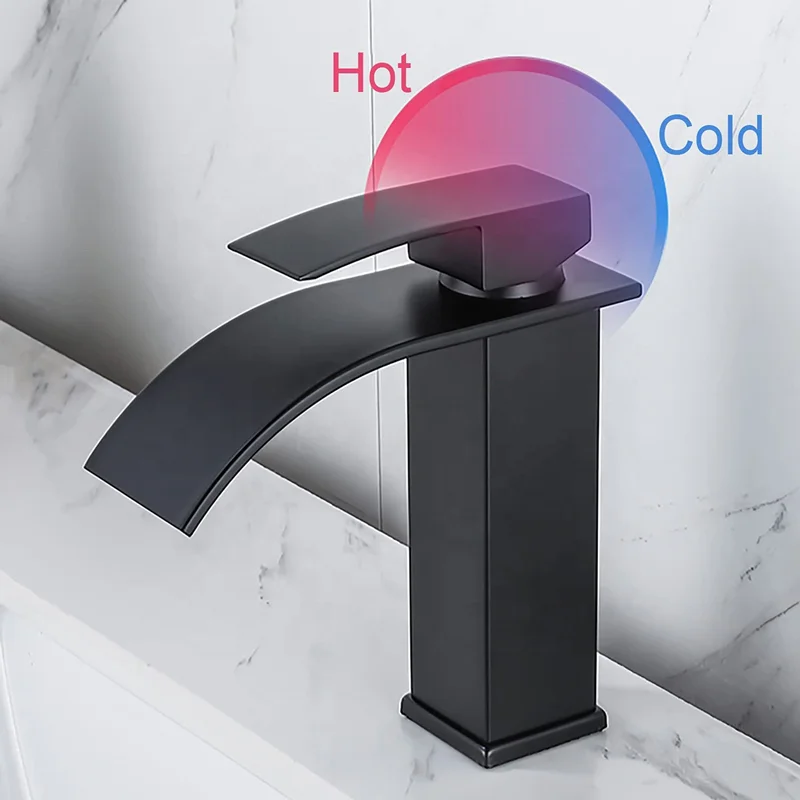 Modern Stainless Steel 304 Single-Hole Deck Cold Hot Water Basin Toilet Wash Bathroom Cabinet Hall Single Handle Metered Feature