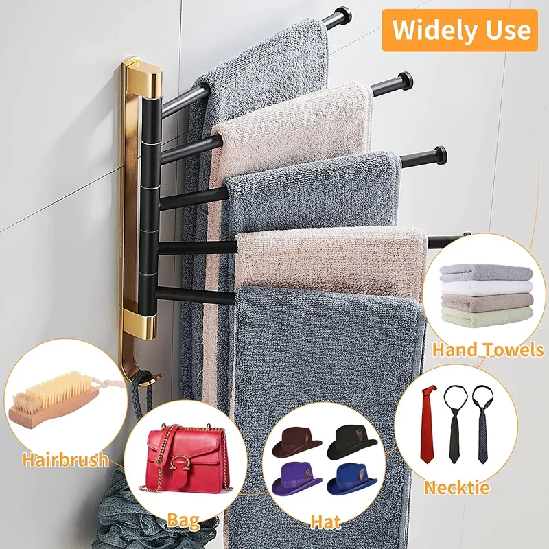 Folding Towel Rack Bathroom Accessories Wall Mount Towel Holder