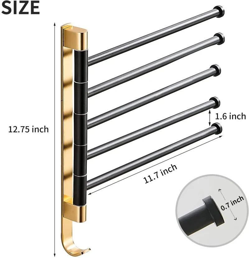 Folding Towel Rack Bathroom Accessories Wall Mount Towel Holder