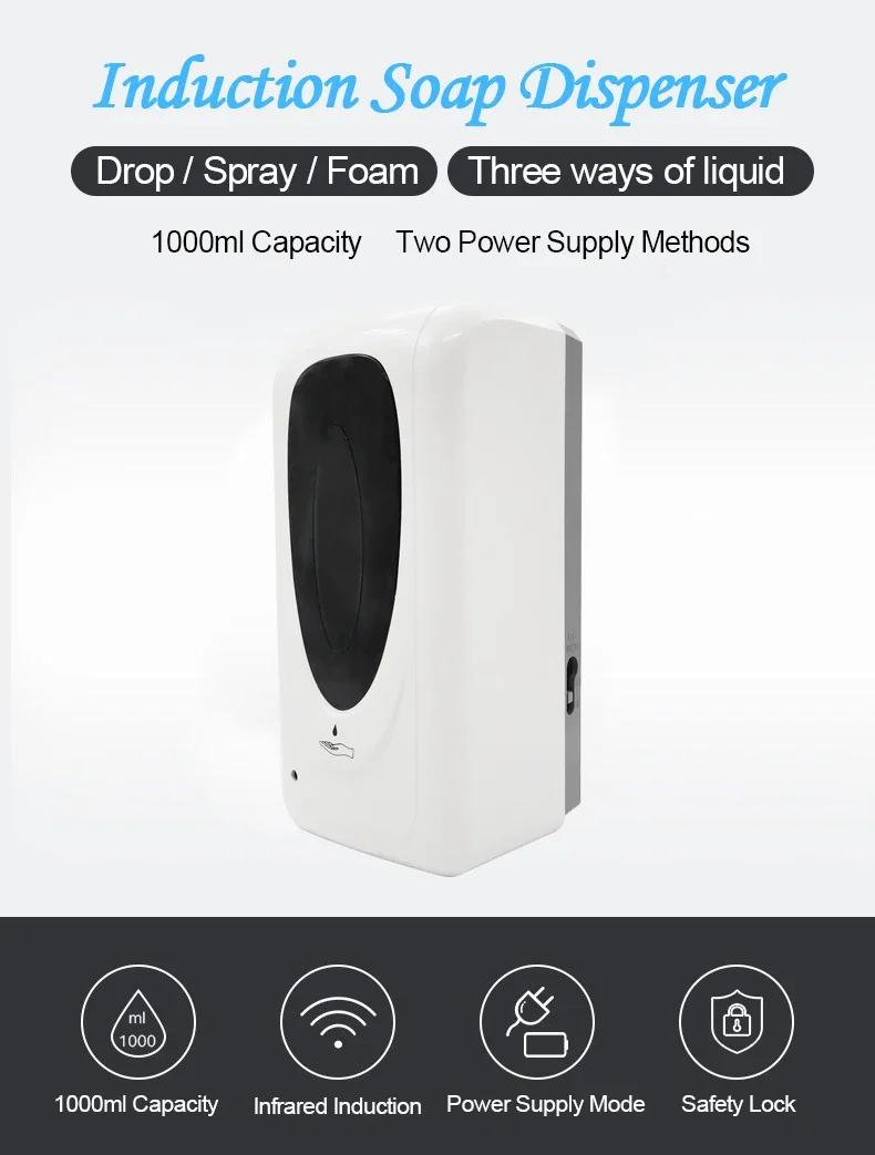 China Wholesale Infrared Sensor Automatic Touchless Liquid Soap Dispenser with Drop, Spray, Foam Nozzle