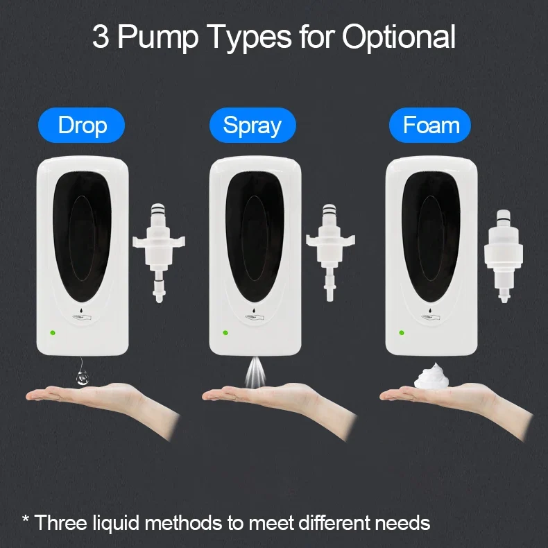 China Wholesale Infrared Sensor Automatic Touchless Liquid Soap Dispenser with Drop, Spray, Foam Nozzle