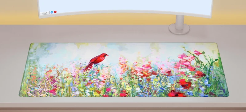 Kardinal unter den Wildblumen