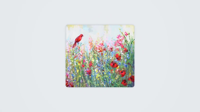 Kardinal unter den Wildblumen