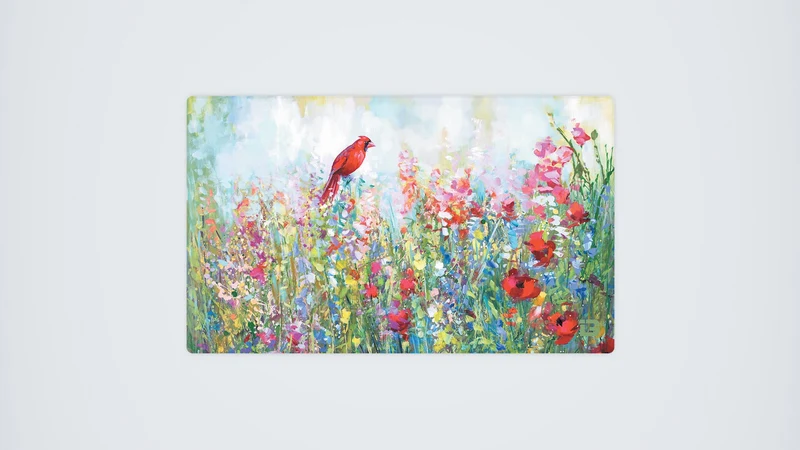 Kardinal unter den Wildblumen