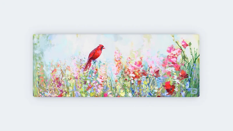 Kardinal unter den Wildblumen
