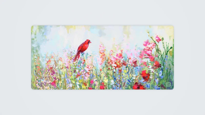 Kardinal unter den Wildblumen
