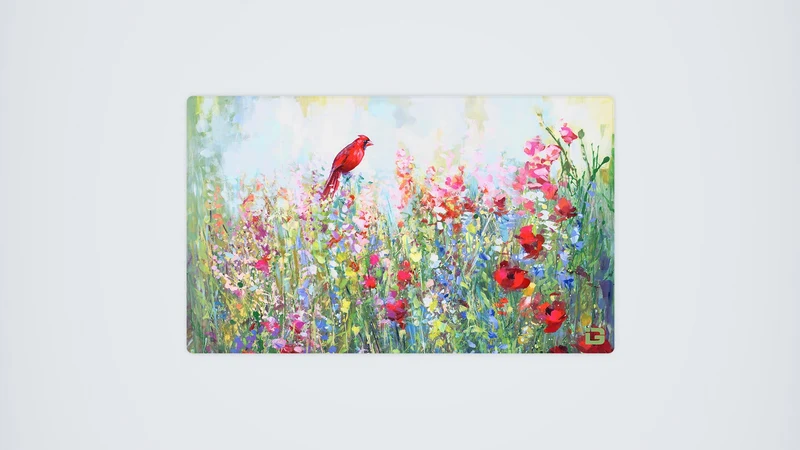 Kardinal unter den Wildblumen