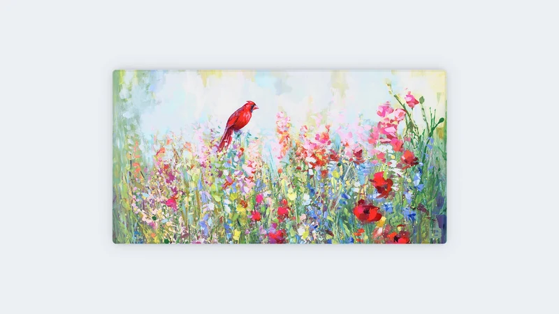 Kardinal unter den Wildblumen