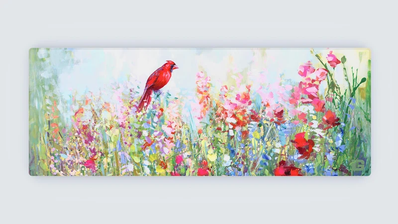 Kardinal unter den Wildblumen