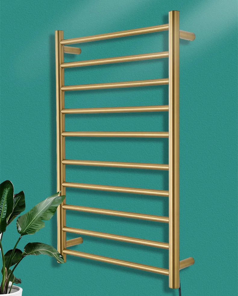 Wall Mounted Electric Towel Warmer Heated Towel Rack with Chrome Finish Modern Design for Bathroom Use
