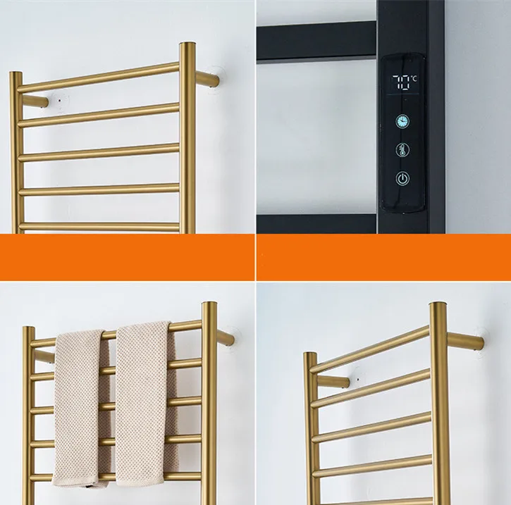 Wall Mounted Electric Towel Warmer Heated Towel Rack with Chrome Finish Modern Design for Bathroom Use