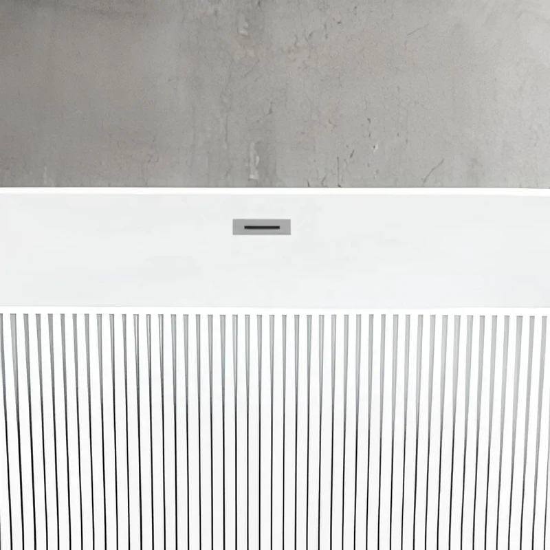 Modern Luxury Glossy White Oval Acrylic Freestanding Deep Soaking Bath Tub for Hotel Villa Bathroom Project