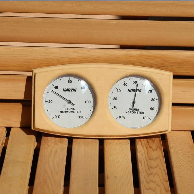 Harvia Sauna Wooden Hygrometer Thermometer Wall Mounted Sauna Hygrometer Sauna Accessories