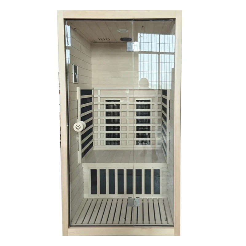 Hesperu HQ-D1220 Solid Hemlock Wood Dry/Wet Steam Sauna Room European Design Soft Touch Control Panel Far Infrared Function 220V