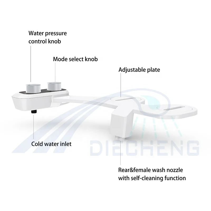 DIECHENG Modern ABS Hotel Use Wall-Mounted Combination Toilet Hand Bidet with Vertical Jet Spray