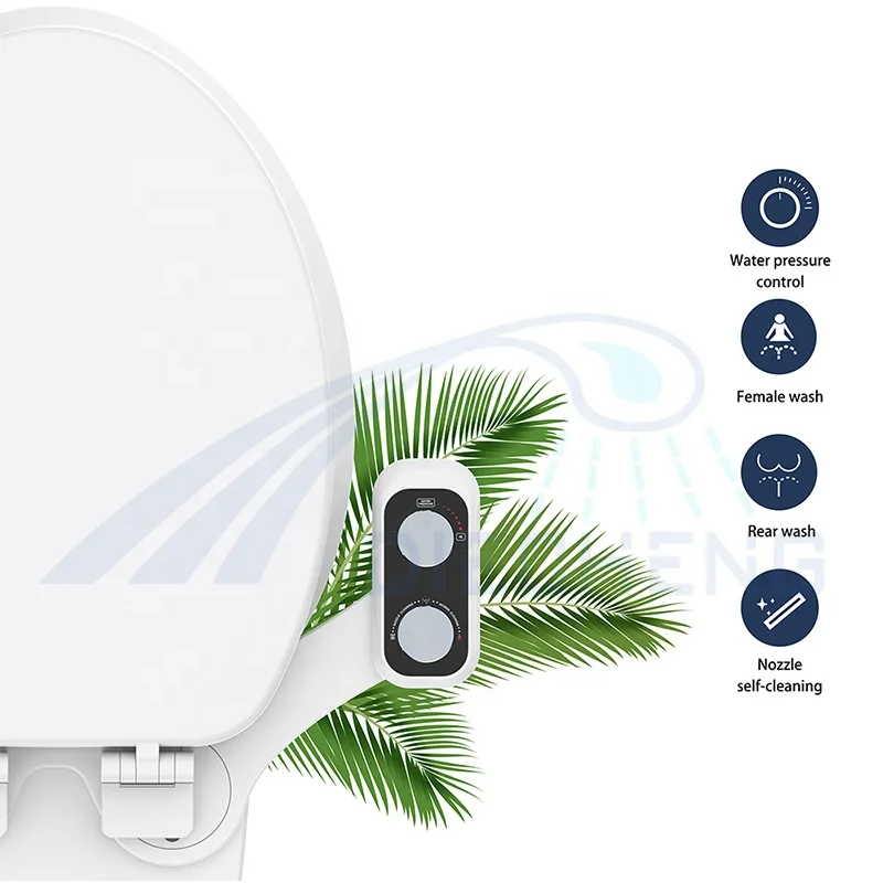 Toilet Bidet Easy to Install Non Electric Double Nozzle Fresh Water Cold Water Spray Bidet Toilet Seat Accessories