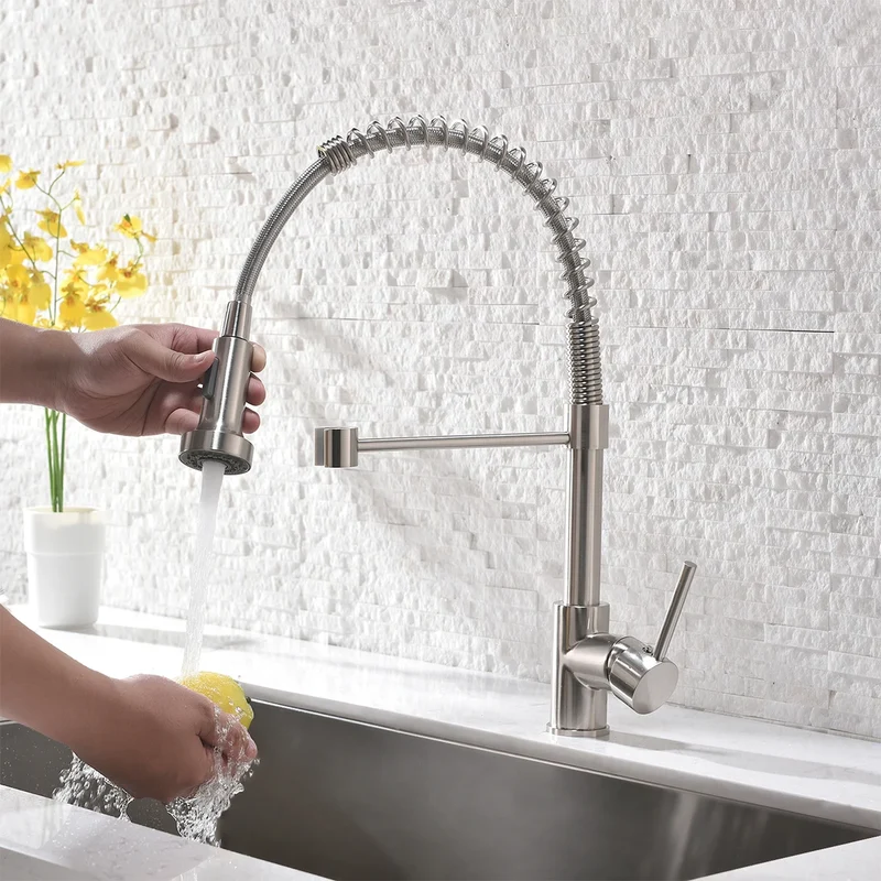 Modern Single-Handle Brush Nickel Faucet Water Saving Kitchen Lavatory Tap Ceramic Valve Single Hole Torneira Banheiro Brass