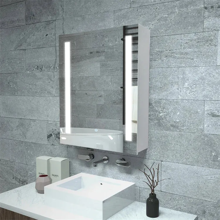 RTS Spot 1pcs Newest Arrival Bathroom Cabinet Touch Switch Anti-fog Medicine Cabinet LED Mirror Cabinet