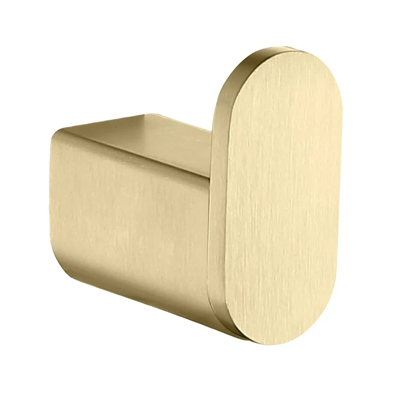 Modern Heavy Duty Wall Mount 304 Stainless Steel Brushed Gold Towel Hook Single Robe Hook Coat Hook for Bathroom Accessories