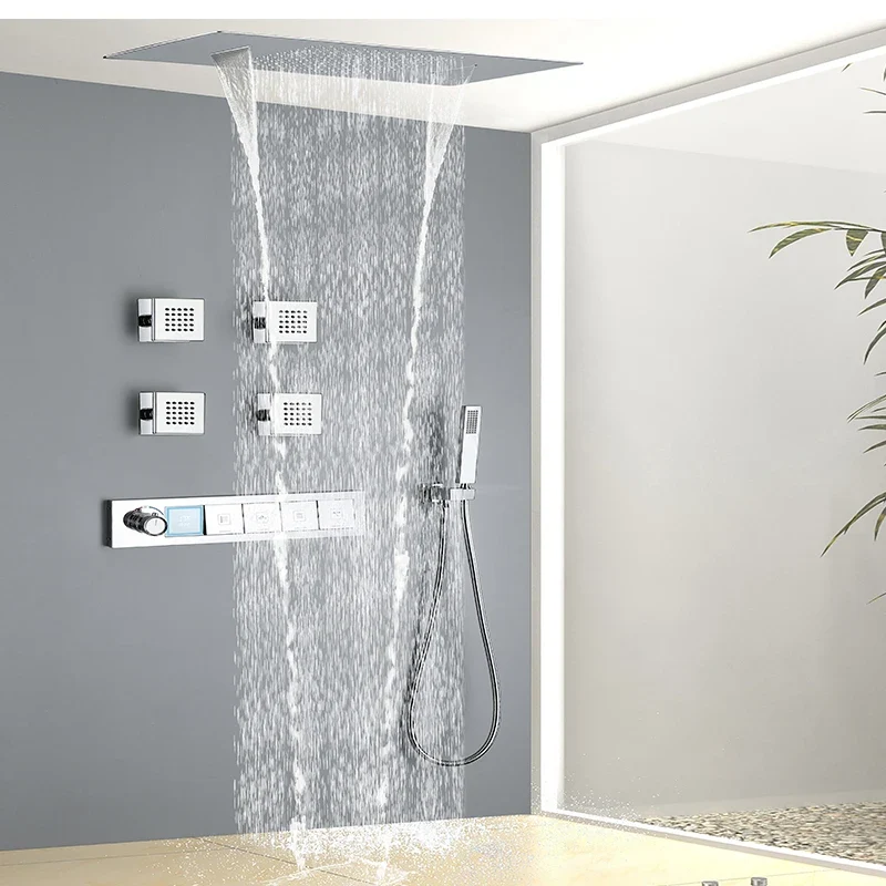 Homein Sanitary Ware, US Warehouse in Stock, Thermostatic Shower Set, Multi-function Bathroom Shower Set, Copper Material
