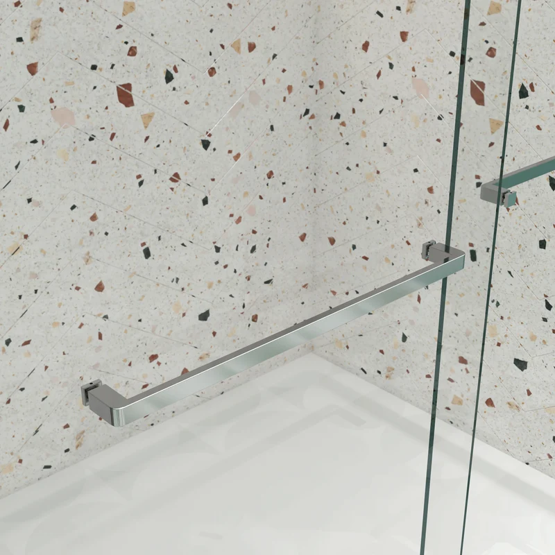 Polished Chrome Double Sliding Shower Door, 5/16" Nano-Coated Tempered Glass & 36K-Cycle Tested Hardware