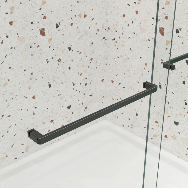 Matte Black Double Sliding Shower Door, 5/16" Nano-Coated Tempered Glass & 36K-Cycle Tested Hardware