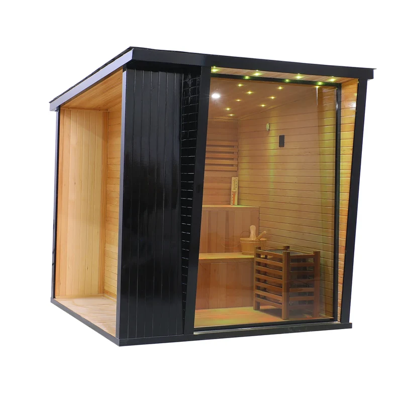 Premium 6-Person Outdoor Sauna - Natural Aromatic Red Cedar Wood | Backyard Spa & Wellness Retreat