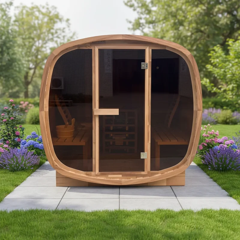 Outdoor 4-Person Cedar Sauna: a Spacious Sanctuary with Aromatherapy for Wellness Therapy