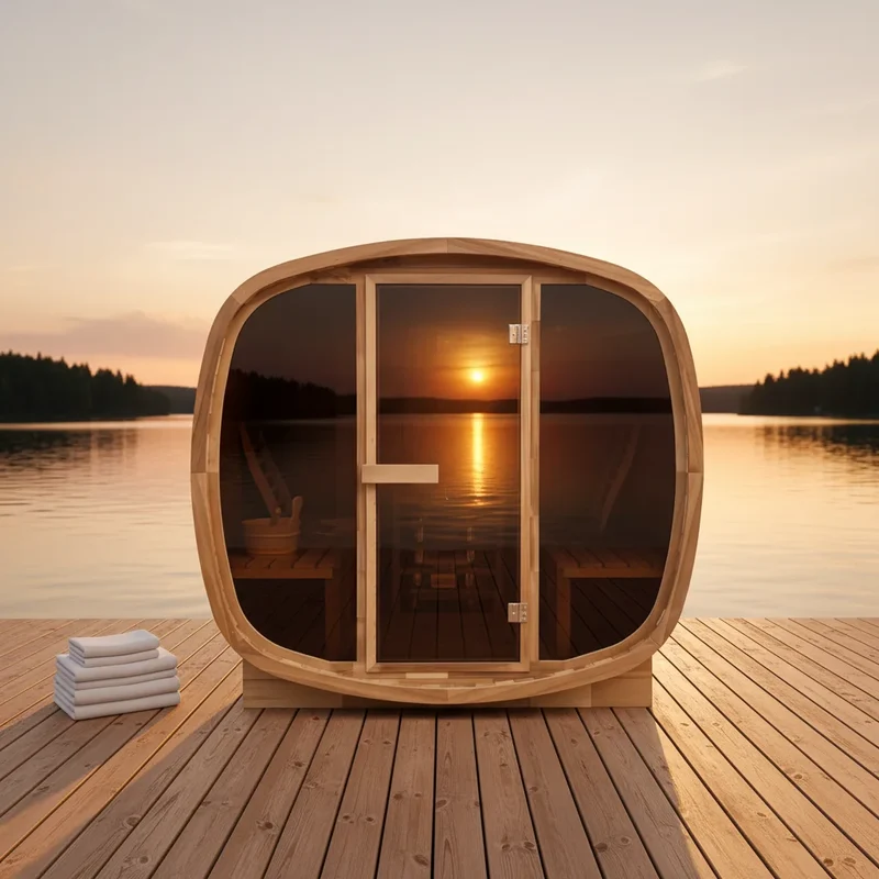 Outdoor 4-Person Cedar Sauna: a Spacious Sanctuary with Aromatherapy for Wellness Therapy