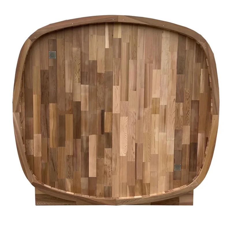 Elegant 1600x2060x2000mm Canadian Red Cedar Outdoor Sauna Room 4 Person Barrel Sauna for Backyard