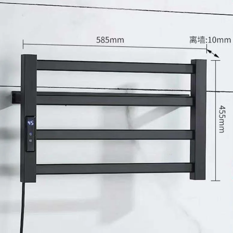 Bathroom Black and White Intelligent Digital Display Temperature Adjustable Drying Heating Electric Towel Rack