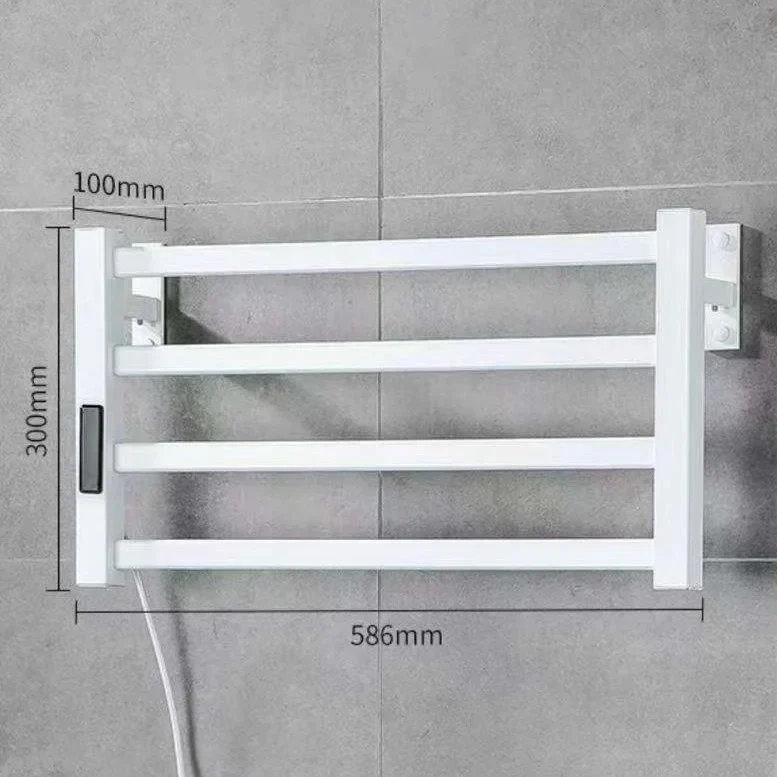Bathroom Black and White Intelligent Digital Display Temperature Adjustable Drying Heating Electric Towel Rack