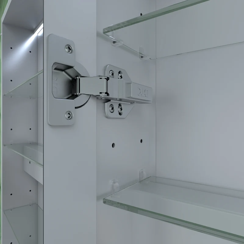 48" X 30" Silver Aluminum Rectangular LED Medicine Cabinet with Clock, Recessed or Surface Mount