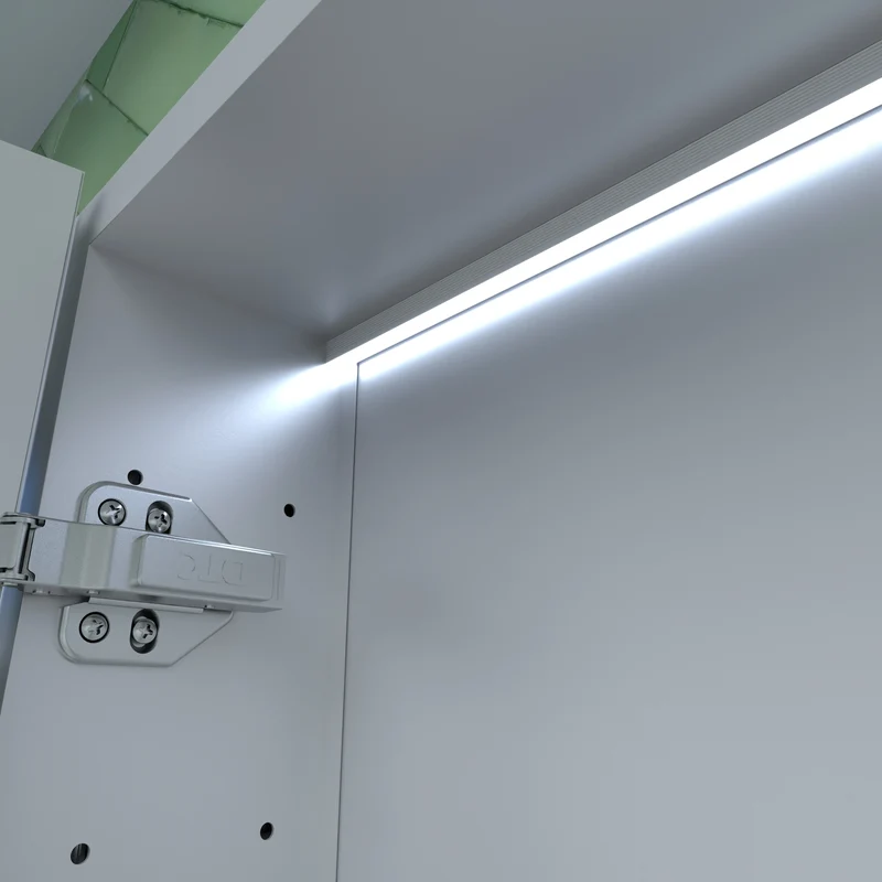 48" X 30" Silver Aluminum Rectangular LED Medicine Cabinet with Clock, Recessed or Surface Mount