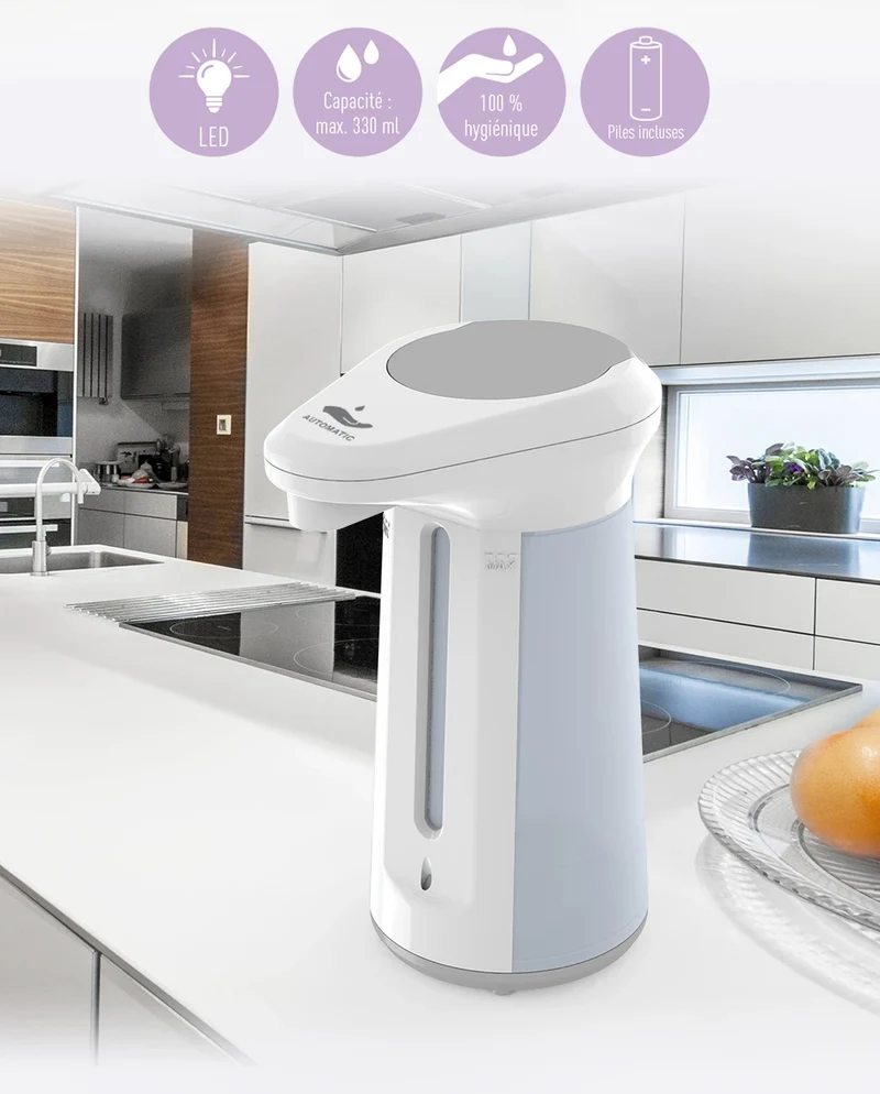 Modern Non-Contact ABS Plastic Foam Pump Automatic Soap Dispenser for Home Hotel Use Refillable Bottle for Bathroom Kitchen