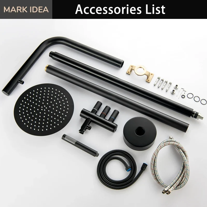 Matte Black Brass Outdoor Shower Faucet Set Freestanding Poolside Outdoor Shower Faucet Freestanding Outdoor Shower Mixer