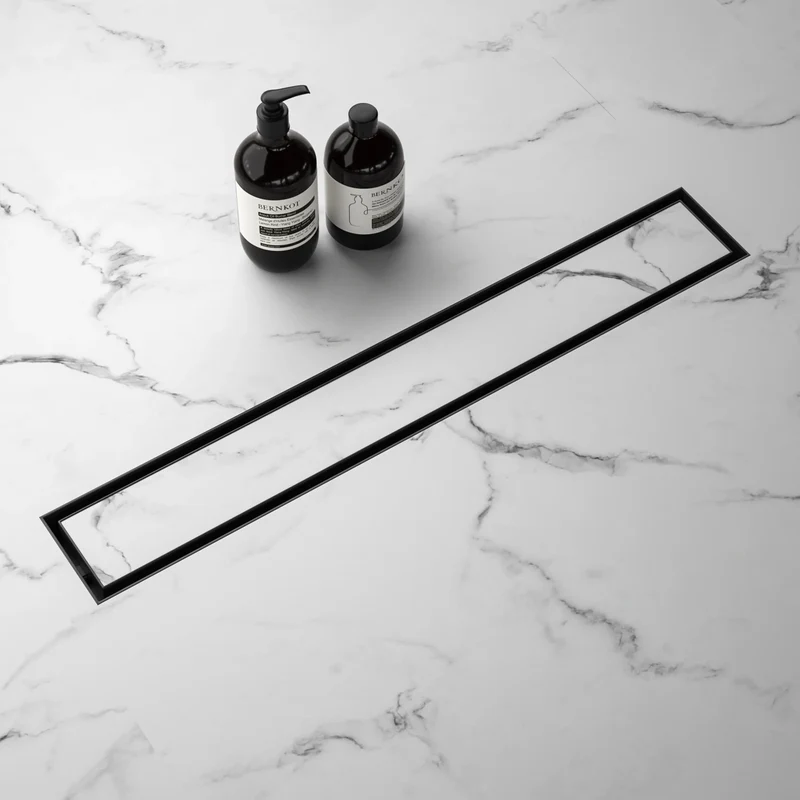 Dropship Ready 24-Inch Matte Black Stainless Steel Linear Drain CUPC Approved Reversible 2-in-1 Cover for Bathroom for US Market