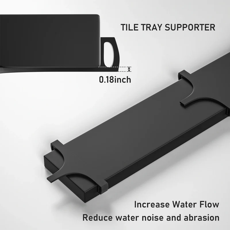 Dropship Ready 24-Inch Matte Black Stainless Steel Linear Drain CUPC Approved Reversible 2-in-1 Cover for Bathroom for US Market