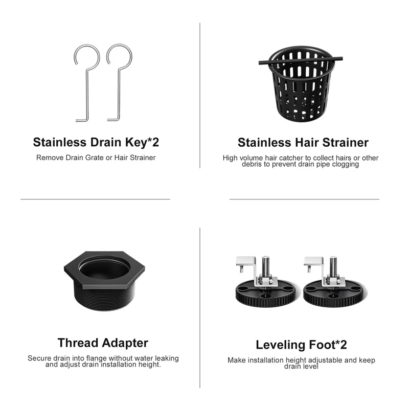 Dropship Ready 24-Inch Matte Black Stainless Steel Linear Drain CUPC Approved Reversible 2-in-1 Cover for Bathroom for US Market