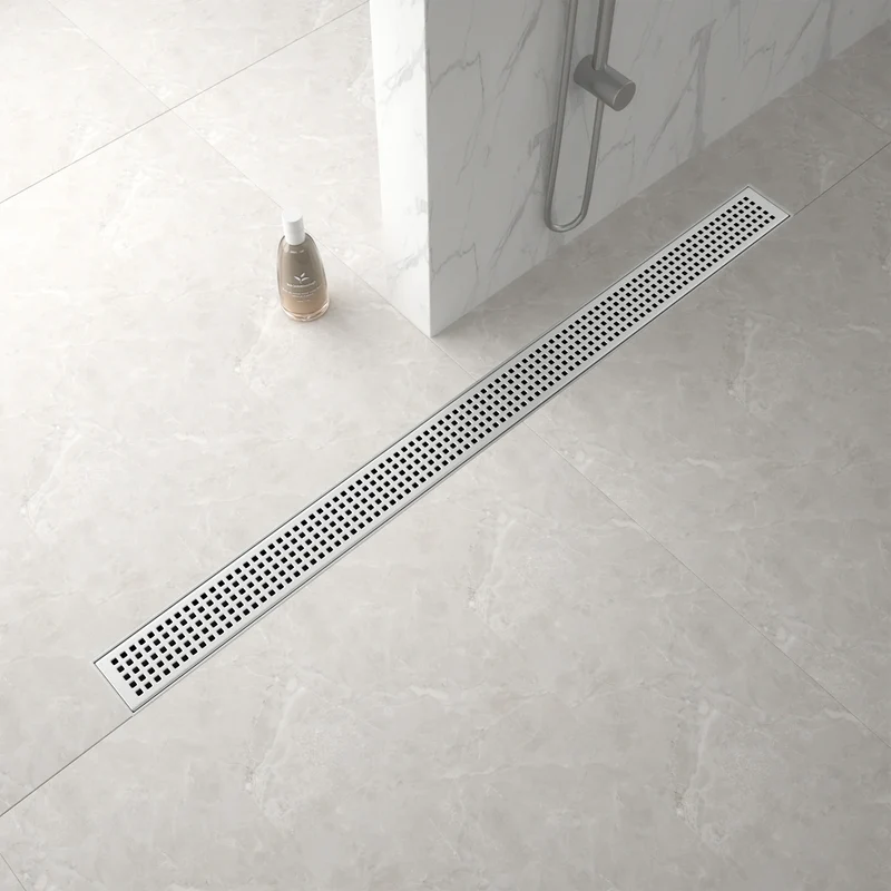 NEODRAIN 32 Inch Modern Stainless Steel Shower Drain Square Slot Cover Direct Drain Style for Bathroom USA Dropship Supported